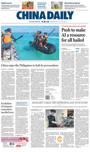 Prima pagina China Daily Global Edition (USA) di oggi - Quotidiano estero