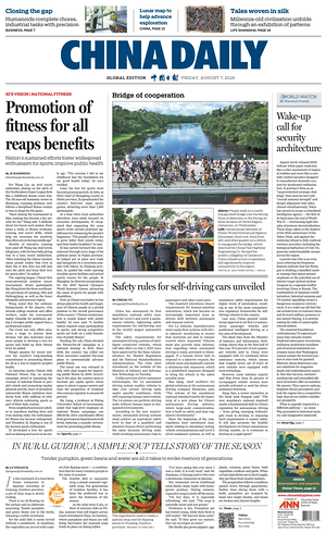 Prima pagina China Daily Global Edition (USA) di oggi - Quotidiano estero