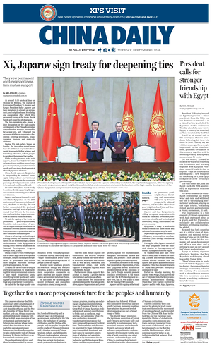 Prima pagina China Daily Global Edition (USA) di oggi - Quotidiano estero