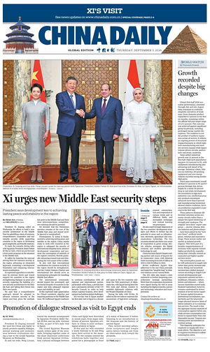 Prima pagina China Daily Global Edition (USA) di oggi - Quotidiano estero