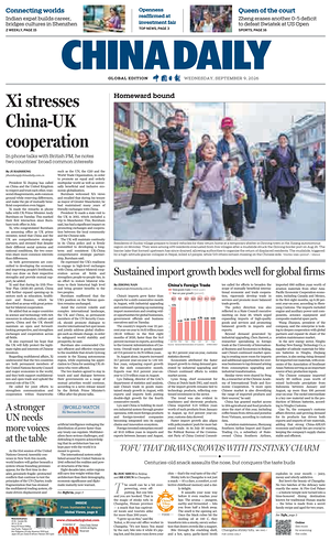 Prima pagina China Daily Global Edition (USA) di oggi - Quotidiano estero