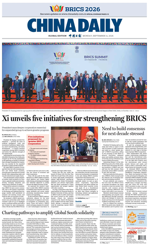 Prima pagina China Daily Global Edition (USA) di oggi - Quotidiano estero