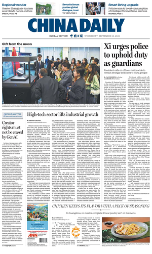 Prima pagina China Daily Global Edition (USA) di oggi - Quotidiano estero