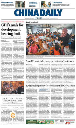 Prima pagina China Daily Global Edition (USA) di oggi - Quotidiano estero