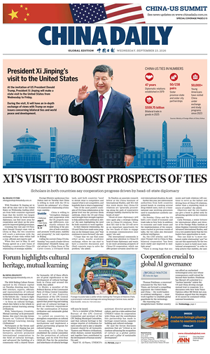 Prima pagina China Daily Global Edition (USA) di oggi - Quotidiano estero