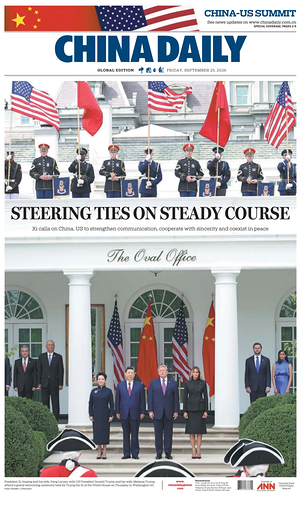 Prima pagina China Daily Global Edition (USA) di oggi - Quotidiano estero