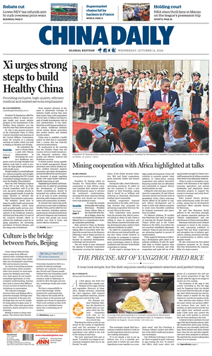 Prima pagina China Daily Global Edition (USA) di oggi - Quotidiano estero