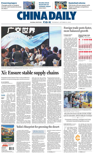 Prima pagina China Daily Global Edition (USA) di oggi - Quotidiano estero