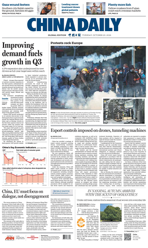 Prima pagina China Daily Global Edition (USA) di oggi - Quotidiano estero