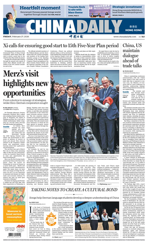 Prima pagina China Daily (Hong Kong) di oggi - Quotidiano estero