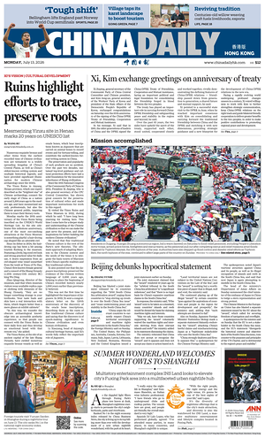 Prima pagina China Daily (Hong Kong) di oggi - Quotidiano estero