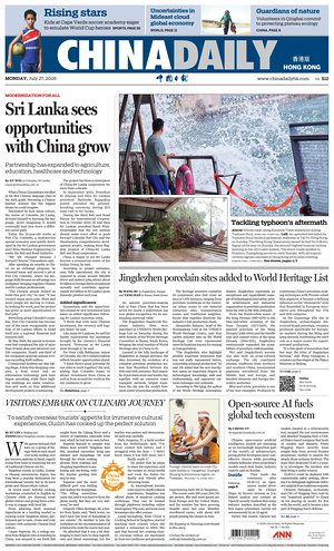 Prima pagina China Daily (Hong Kong) di oggi - Quotidiano estero