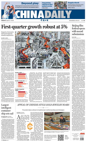 Prima pagina China Daily di oggi - Quotidiano estero