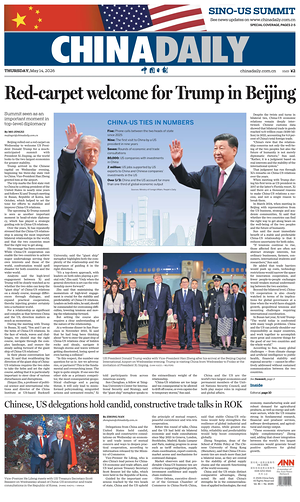 Prima pagina China Daily di oggi - Quotidiano estero