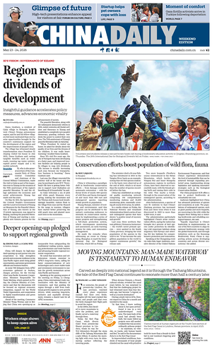 Prima pagina China Daily di oggi - Quotidiano estero