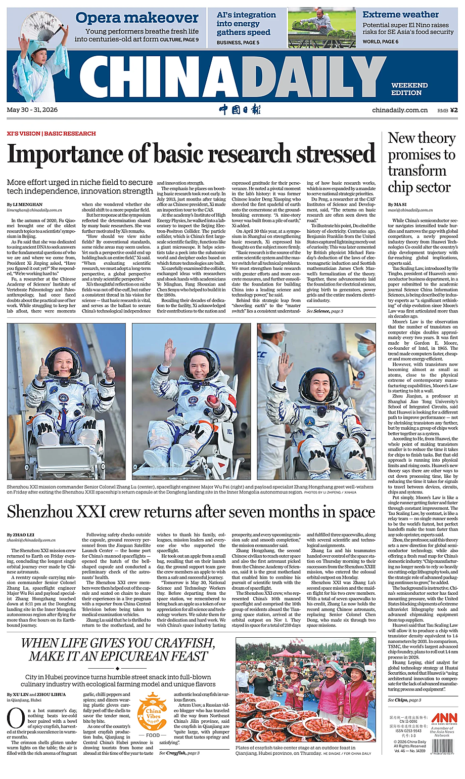 Prima pagina China Daily di oggi - Edicola 30 Maggio 2026