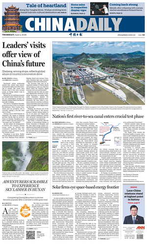 Prima pagina China Daily di oggi - Quotidiano estero