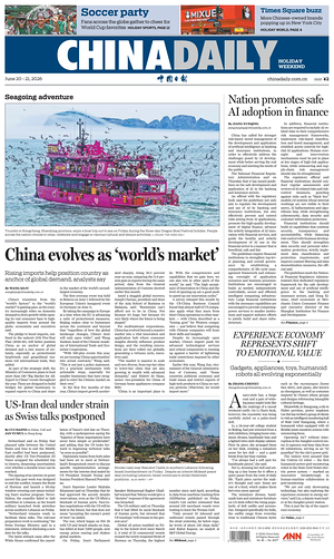 Prima pagina China Daily di oggi - Quotidiano estero