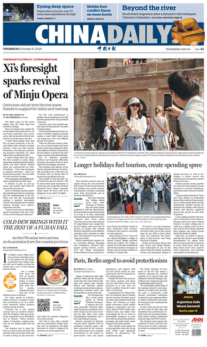 Prima pagina China Daily di oggi - Quotidiano estero