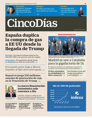 Prima pagina Cinco Días di oggi - Quotidiano finanza