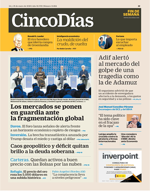 Prima pagina Cinco Días di oggi - Quotidiano finanza