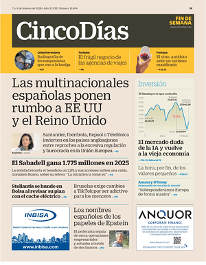 Prima pagina Cinco Días di oggi - Quotidiano finanza