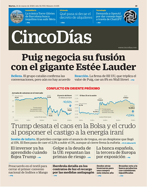 Prima pagina Cinco Días di oggi - Quotidiano finanza