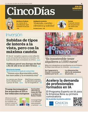 Prima pagina Cinco Días di oggi - Quotidiano finanza