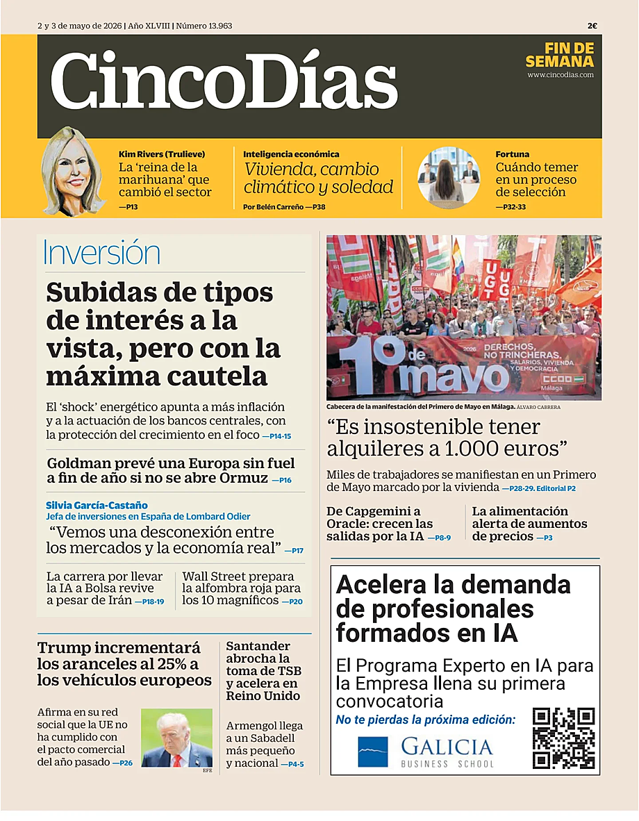 Portada Cinco Días de hoy - Quiosco 2 mayo 2026