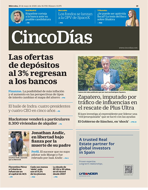 Prima pagina Cinco Días di oggi - Quotidiano finanza