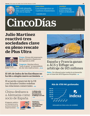 Prima pagina Cinco Días di oggi - Quotidiano finanza