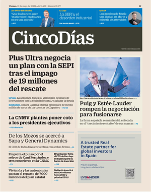 Prima pagina Cinco Días di oggi - Quotidiano finanza