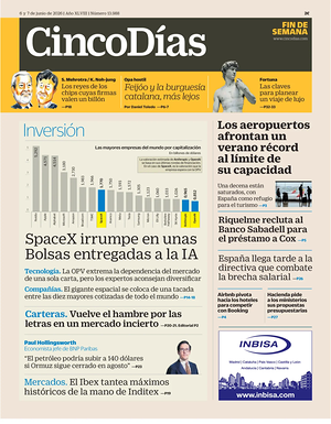 Prima pagina Cinco Días di oggi - Quotidiano finanza
