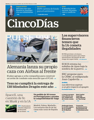 Prima pagina Cinco Días di oggi - Quotidiano finanza