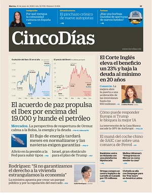 Prima pagina Cinco Días di oggi - Quotidiano finanza