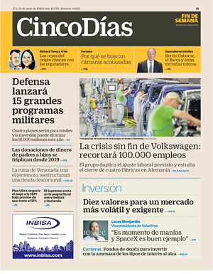 Prima pagina Cinco Días di oggi - Quotidiano finanza
