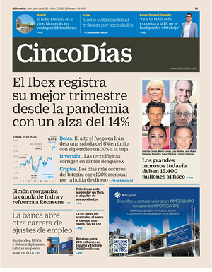 Prima pagina Cinco Días di oggi - Quotidiano finanza