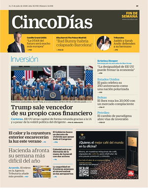 Prima pagina Cinco Días di oggi - Quotidiano finanza