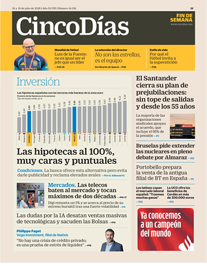 Prima pagina Cinco Días di oggi - Quotidiano finanza
