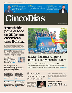 Cinco Días front page