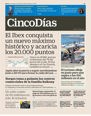 Prima pagina Cinco Días di oggi - Quotidiano finanza