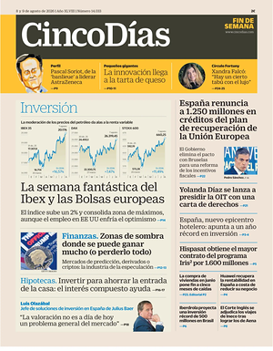Prima pagina Cinco Días di oggi - Quotidiano finanza