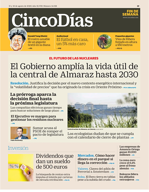 Prima pagina Cinco Días di oggi - Quotidiano finanza
