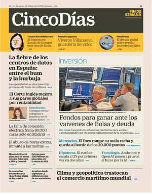 Prima pagina Cinco Días di oggi - Quotidiano finanza