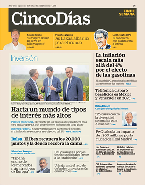 Prima pagina Cinco Días di oggi - Quotidiano finanza