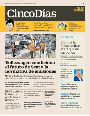 Prima pagina Cinco Días di oggi - Quotidiano finanza