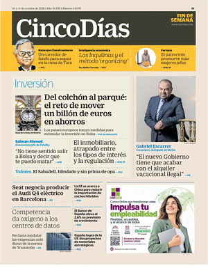 Prima pagina Cinco Días di oggi - Quotidiano finanza