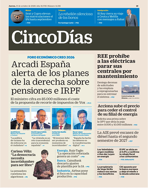 Prima pagina Cinco Días di oggi - Quotidiano finanza