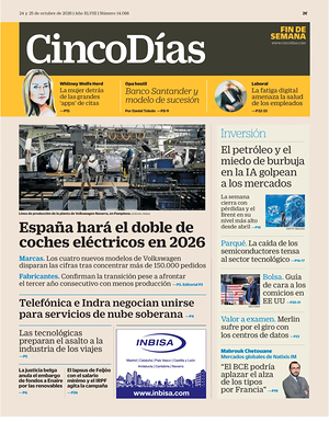 Prima pagina Cinco Días di oggi - Quotidiano finanza