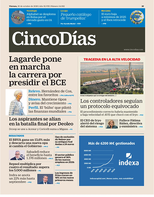 Prima pagina Cinco Días di oggi - Quotidiano finanza
